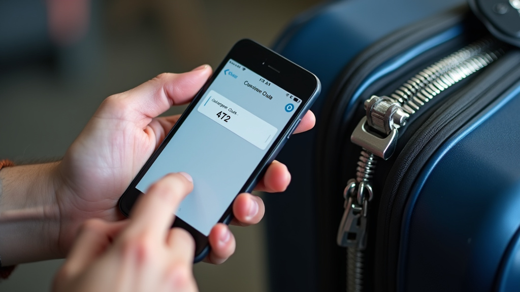 Saving a luggage lock combination as a phone contact for secure travel