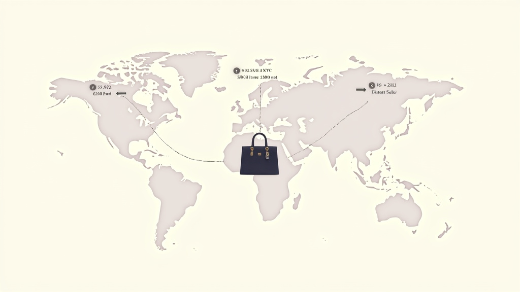 Comparative cost diagram for a Goyard bag in New York, Paris, and via distant sales.