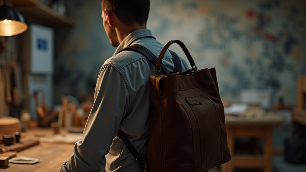 Overloaded tote bag causing shoulder strain and spinal misalignment from single-side carry.