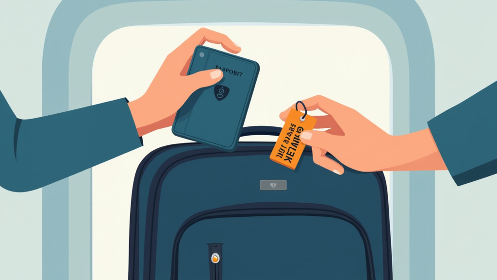 Delta gate-check process for an oversized backpack with essential items being removed.