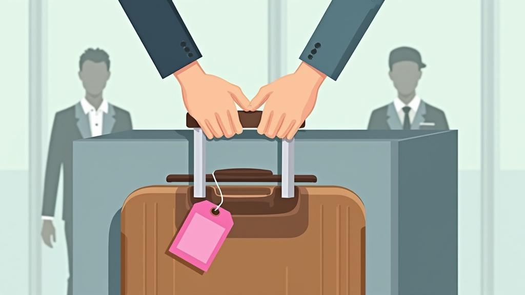 Oversized carry-on luggage being forced into a sizer bin with gate-check tag