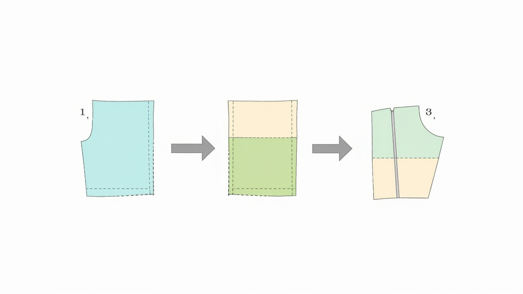 Diagram of advanced tote bag features: lining, flat-bottom gusset, and zipper closure.