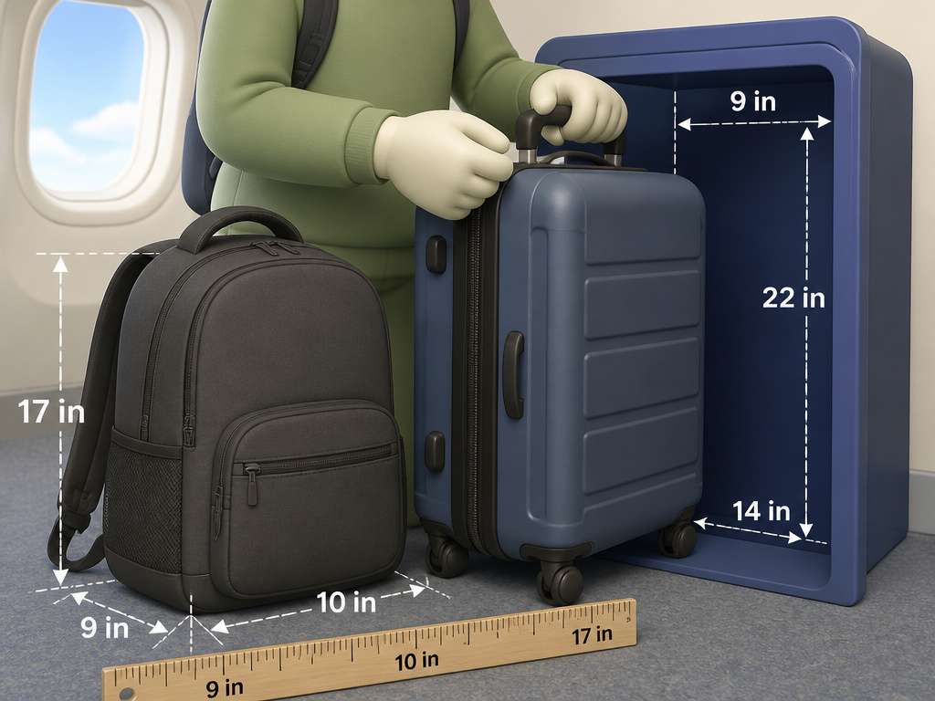 United Airlines carry-on and personal item size dimensions and limits
