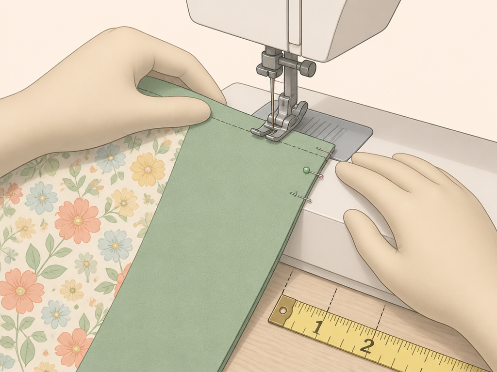 Sewing two reversible tote bag shells together with a wide seam allowance