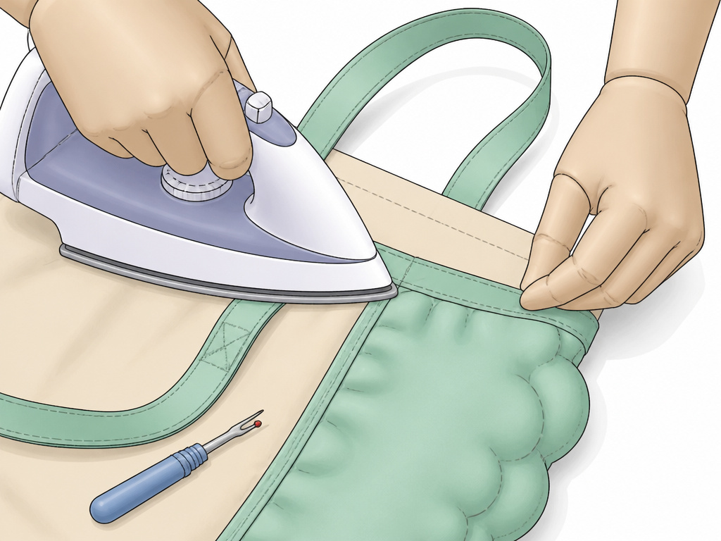Troubleshooting a reversible tote bag that won't lie flat during sewing
